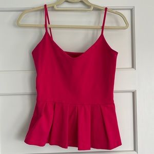 Susana Monaco pink peplum tank top size medium